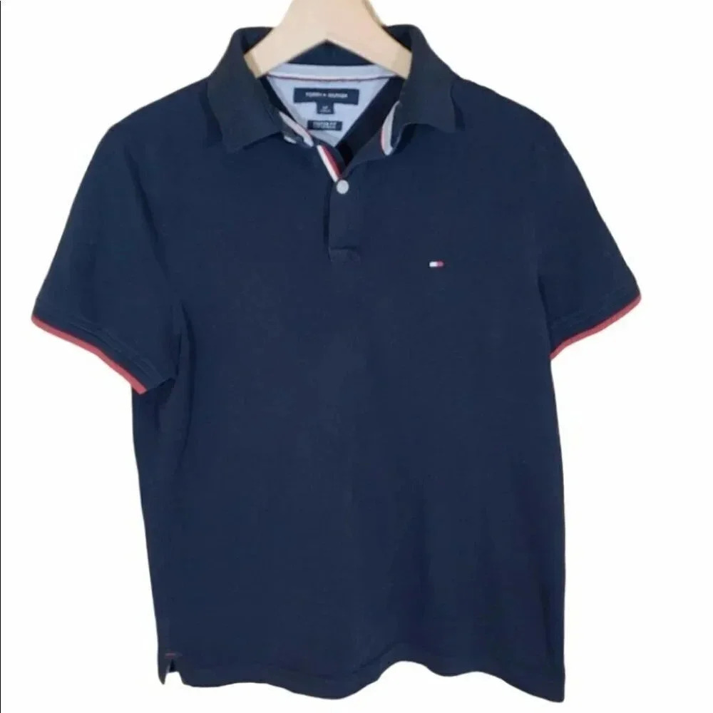 Tommy Hilfiger S custom‎ fit blue polo